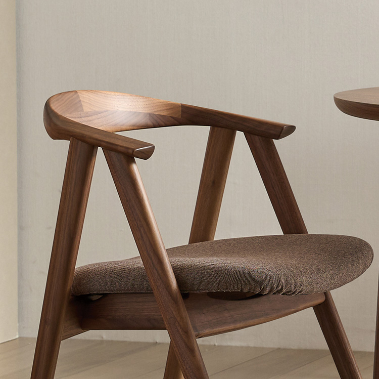 ショートアームチェア CW7601 ブラウン ウォールナットナチュラル 通販