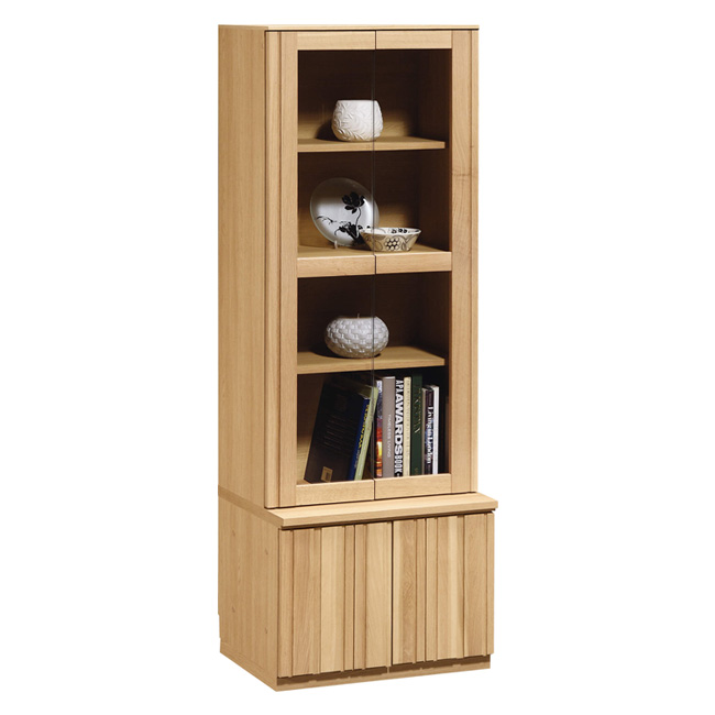 キャビネット（ガラス扉） 幅61cm QT90E ピュアオーク 通販 | 【公式