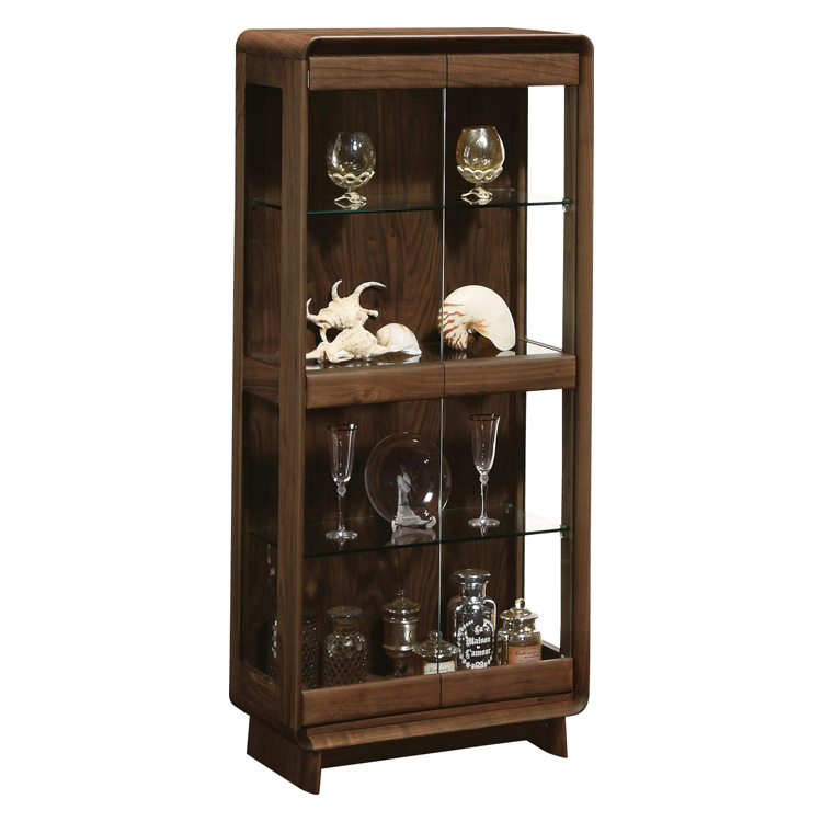 キュリオケース 幅67cm QU2120 ウォールナットナチュラル 通販