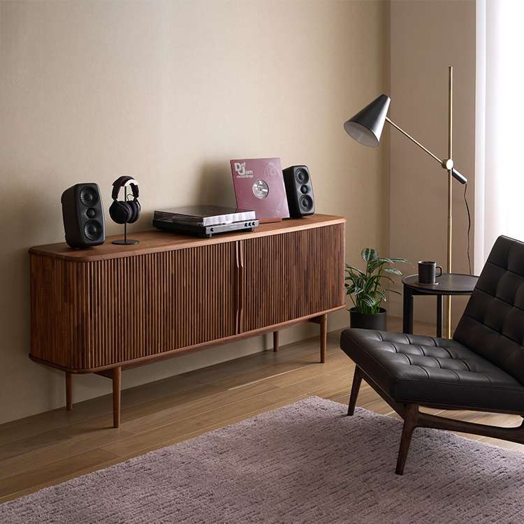 ロールドアキャビネット 幅180cm QW6400 スモークドオークKR 通販