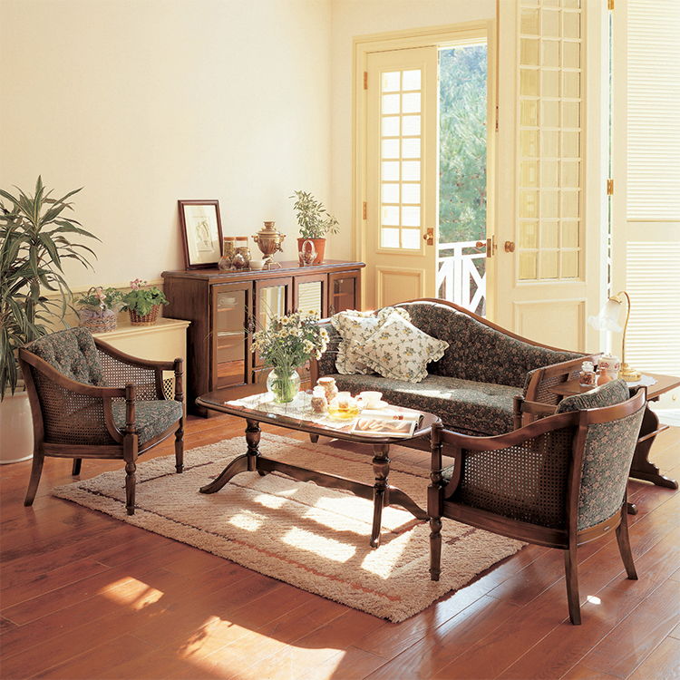 オールドカリモク コロニアルカントリースタイル1人掛けソファ 1P