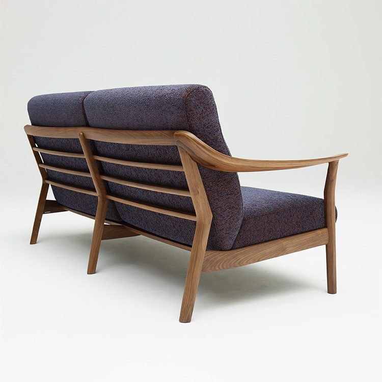 3人掛けソファ WW5703 ネイビー ウォールナットナチュラル 通販