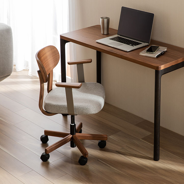 デスクチェア XW3300 グレージュ ウォールナットナチュラル 通販