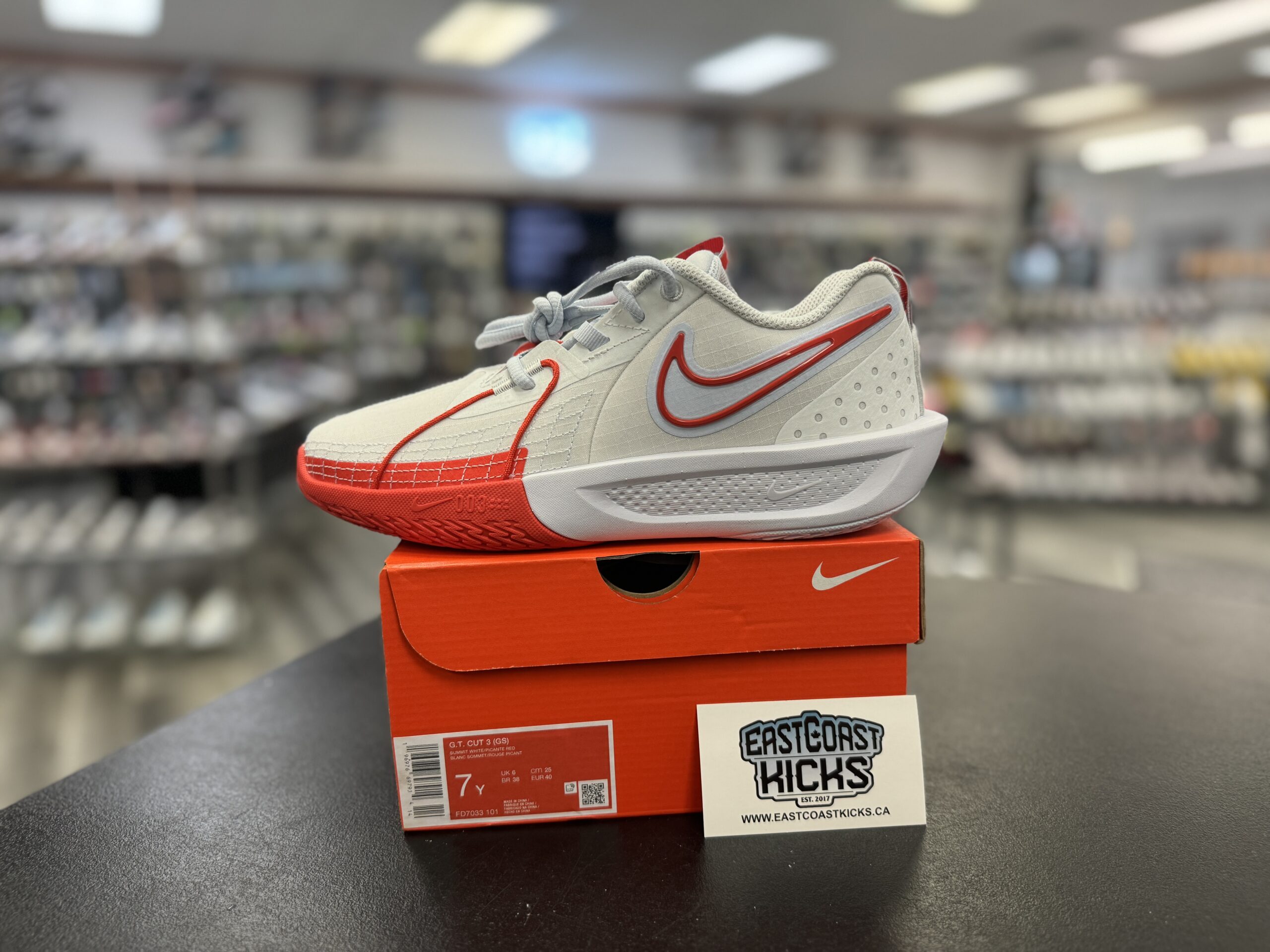 Nike Zoom GT Cut 3 White Picante Red Size 7Y – East Coast Kicks