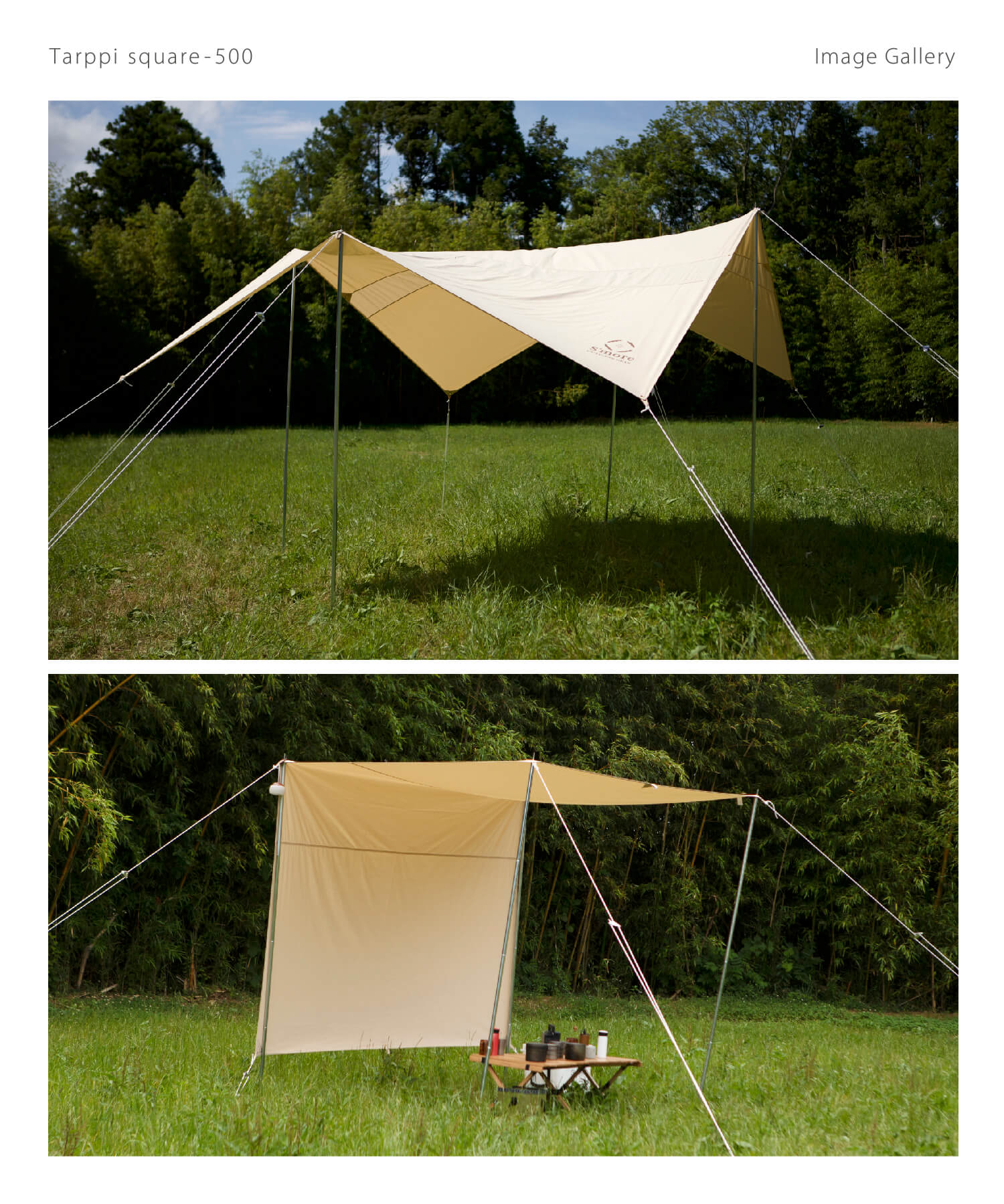Tarppi square-500 】 ターピスクエア-500 ポリコットンタープ