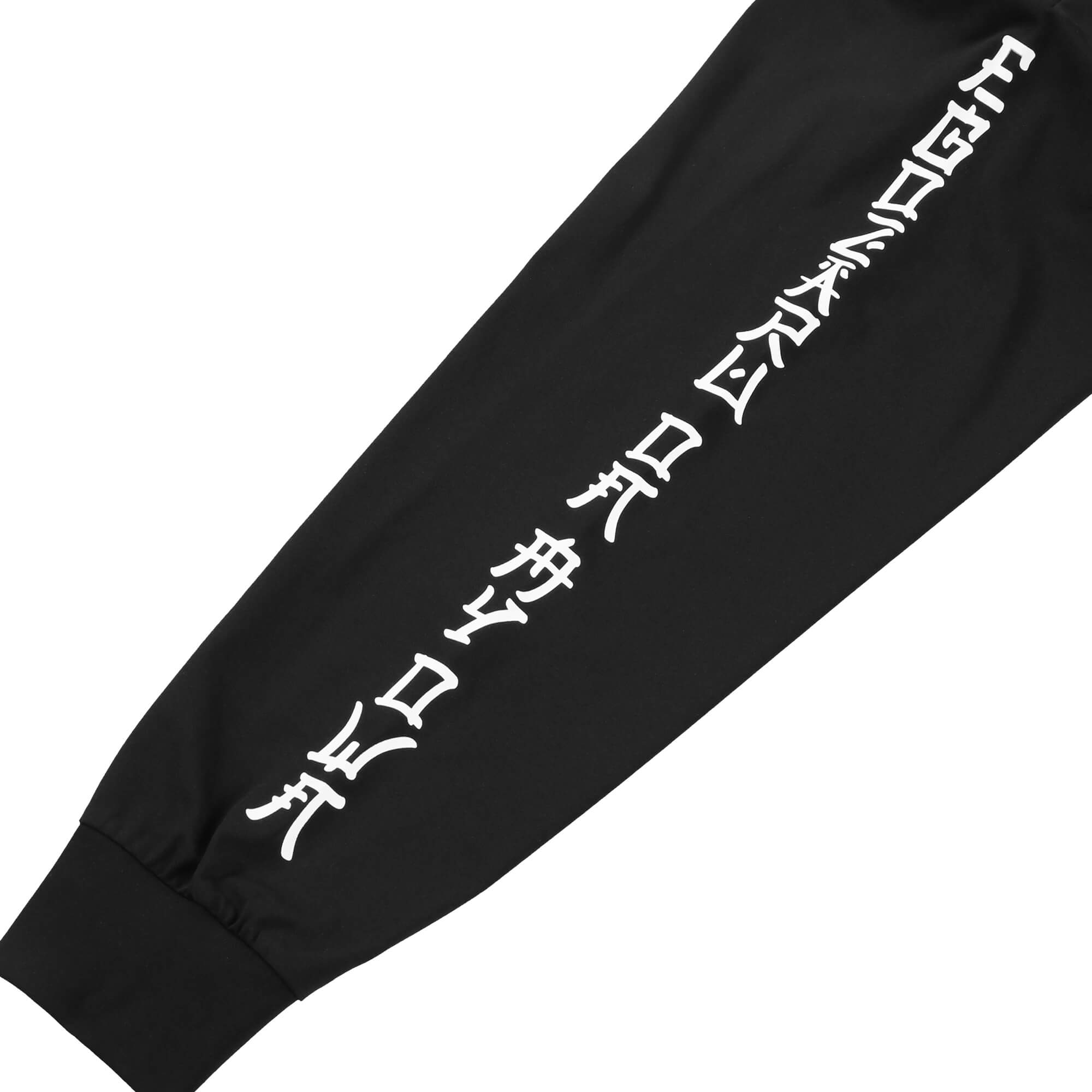 BIGシルエット オリエンタルスリーブロゴ ロングスリーブTシャツ