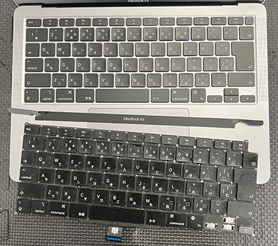 MacBook Air M1 A2337のキーボードが剥がれた修理 部品交換 | 液晶修理