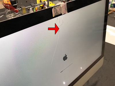 iMac 21.5 Late 2012の画面に亀裂が入った修理 | 液晶修理センター