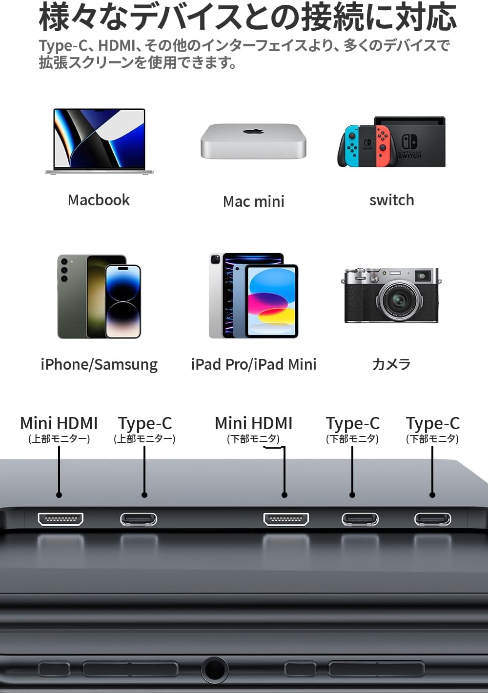 16インチ デュアルモニター タッチペン対応 2560x1600 60Hz XQ-160PW/NW