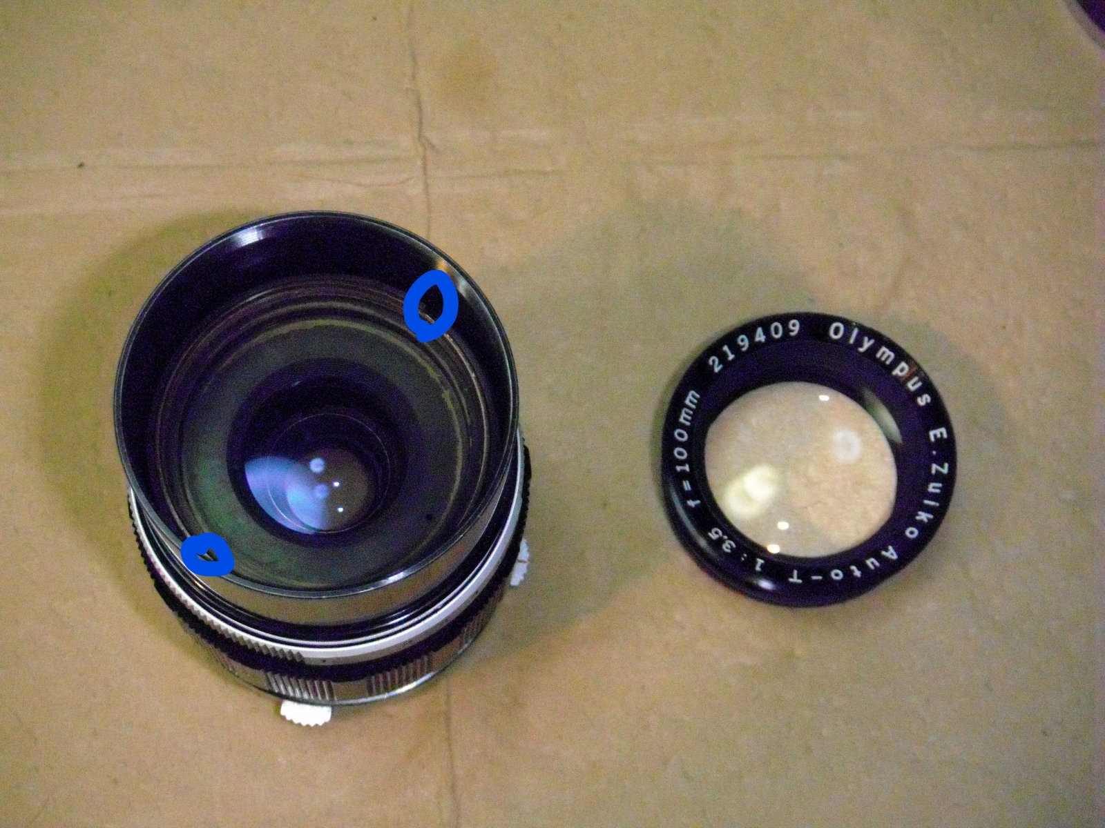 Olympus E.Zuiko Auto-T 100mm F3.5 (PEN F マウント) レンズ分解修理