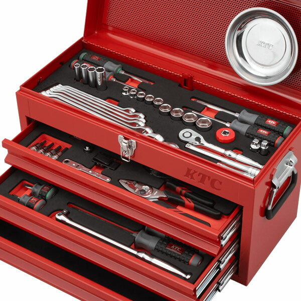KTC 工具セット チェストタイプ 9.5sq 66点（レッド） SK3662XR