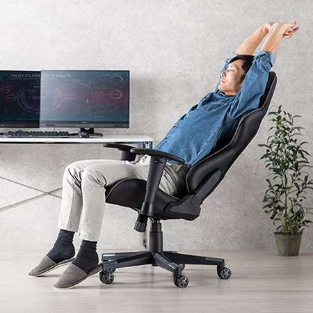 ゲーミングチェア ハイバック リクライニング ロッキング ランバー