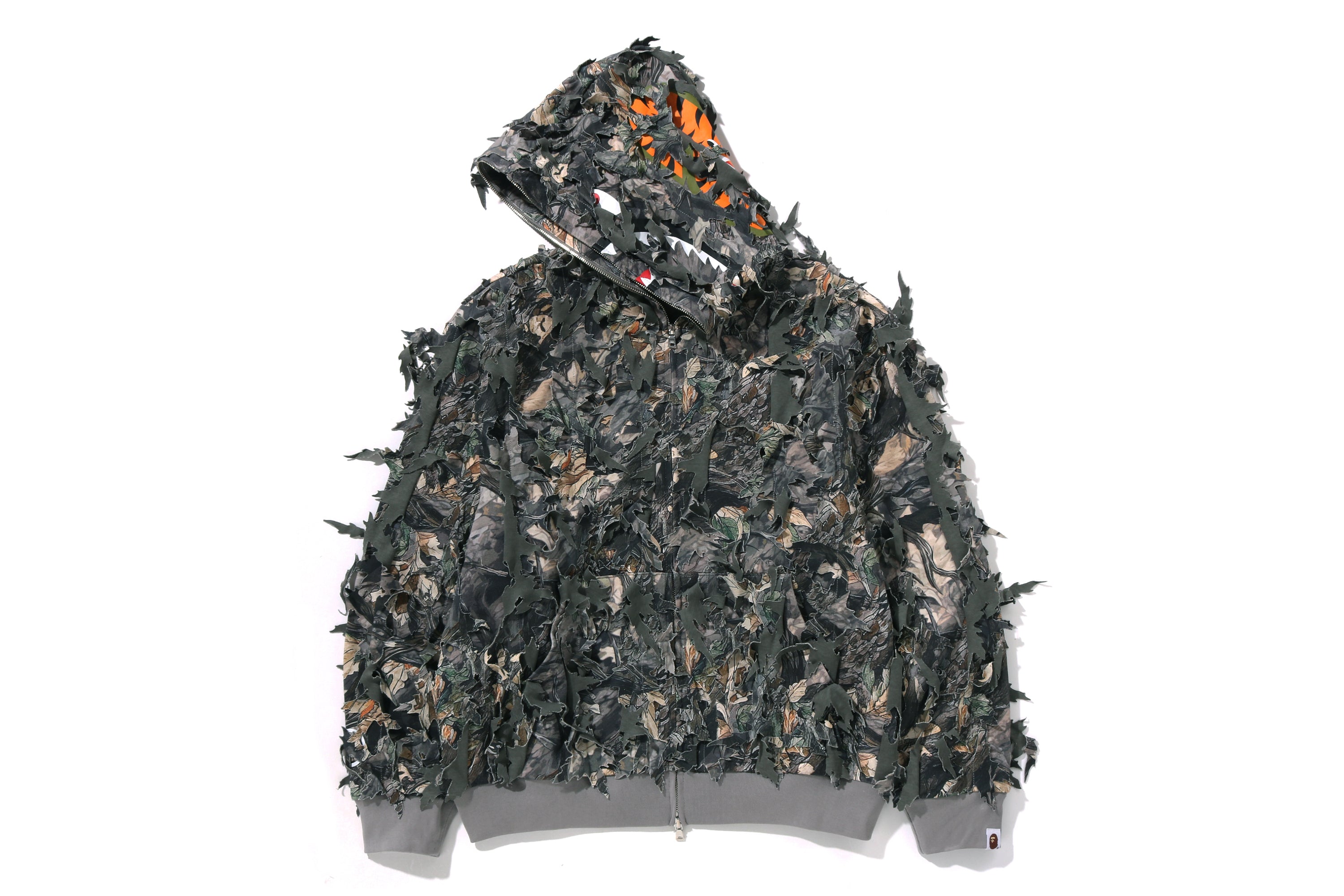 TREE EDGE CAMO LASER CUT CROPPED SHARK FULL ZIP HOODIE MENS – eu