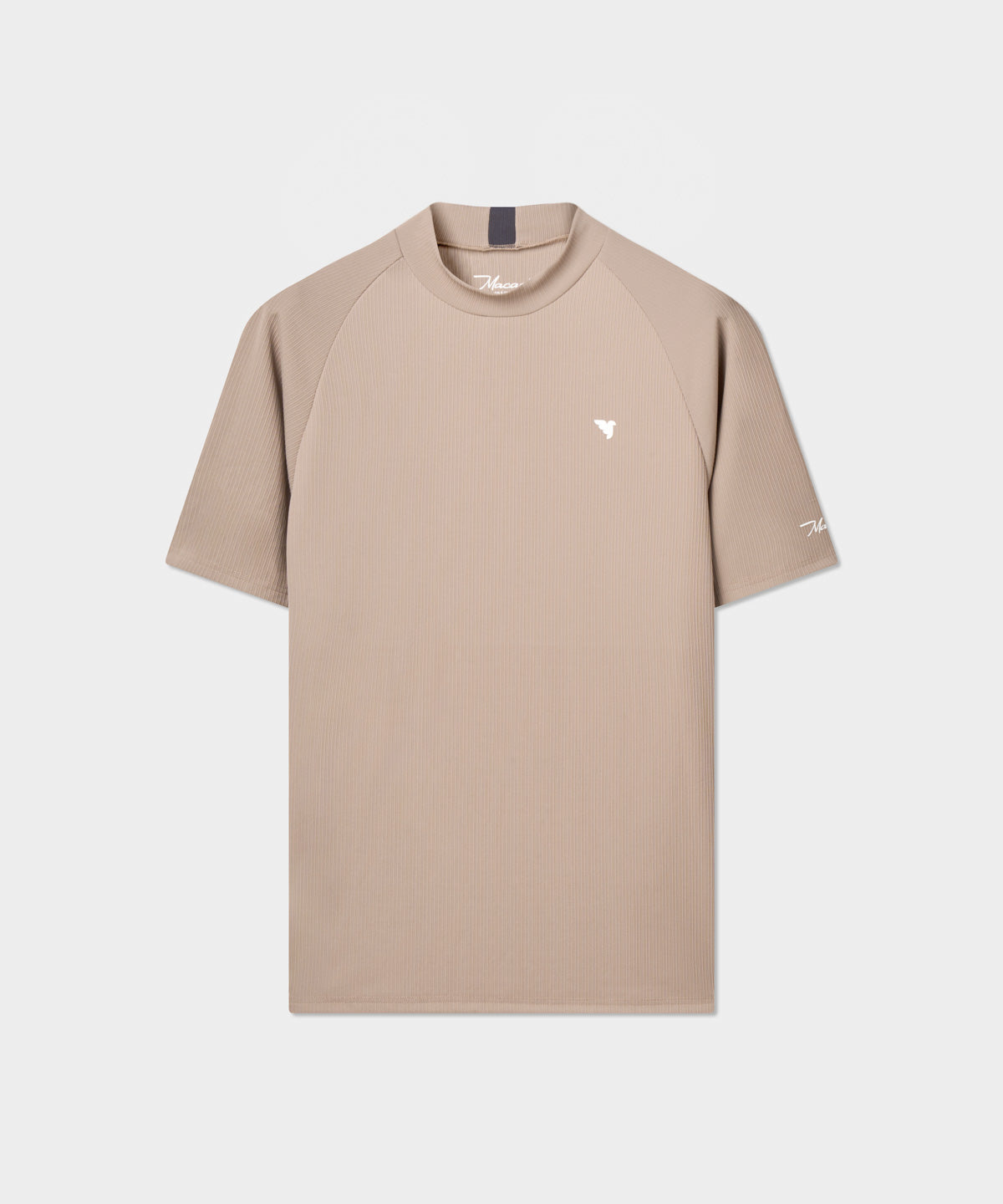 Men's Tyler Light Brown Mock Neck Tee - Macade Golf