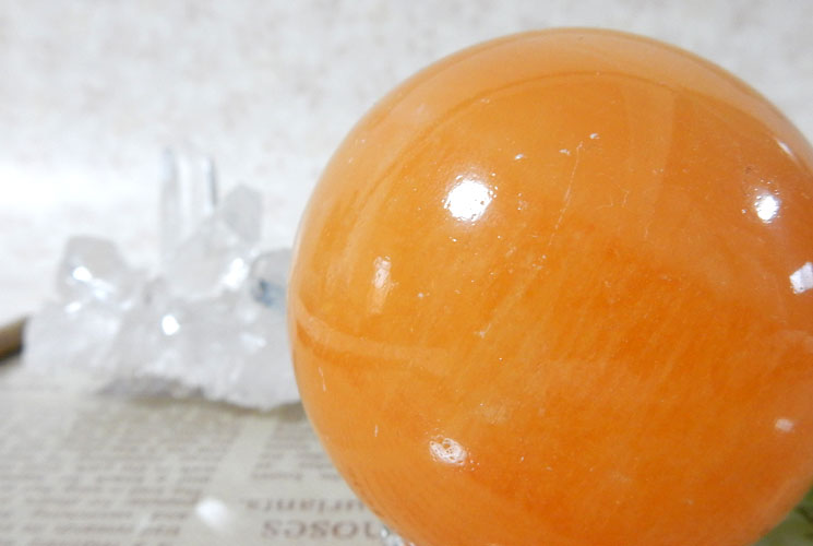 オレンジカルサイトの丸玉（スフィア） - パワーストーンのFairy Kiss
