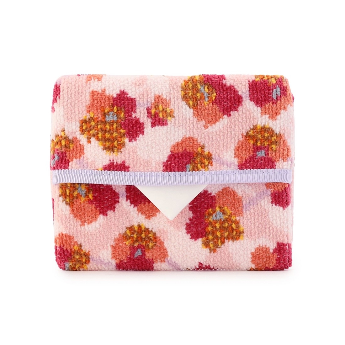 フラワーペタルチェック ティッシュポーチ L/FPC-257337(ペールピンク