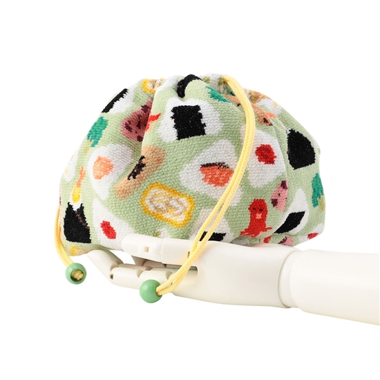 オムスビコロリン マチ付き巾着 L/OMK-233116(ペールグリーン