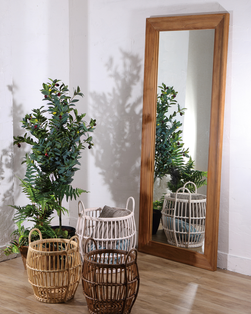 Q181XP チーク無垢材 ウォールミラー 180×70cm | 【SR-net】Sunflower