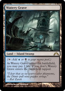 Foil】《湿った墓/Watery Grave》[GRN] 土地R | 日本最大級 MTG通販