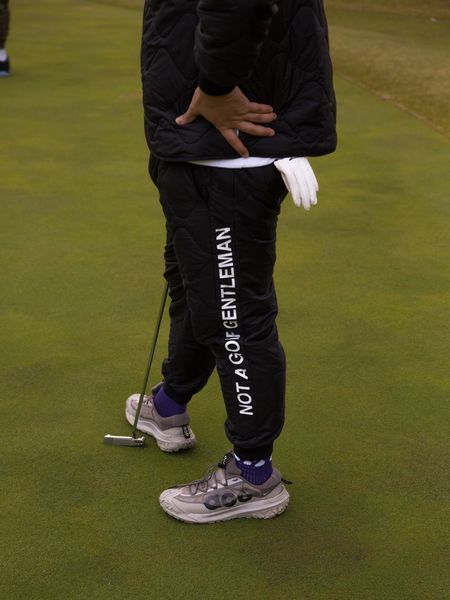 Captains Helm Golf / QUILTING ADJUSTABLE JOGGER PANTS -Black-