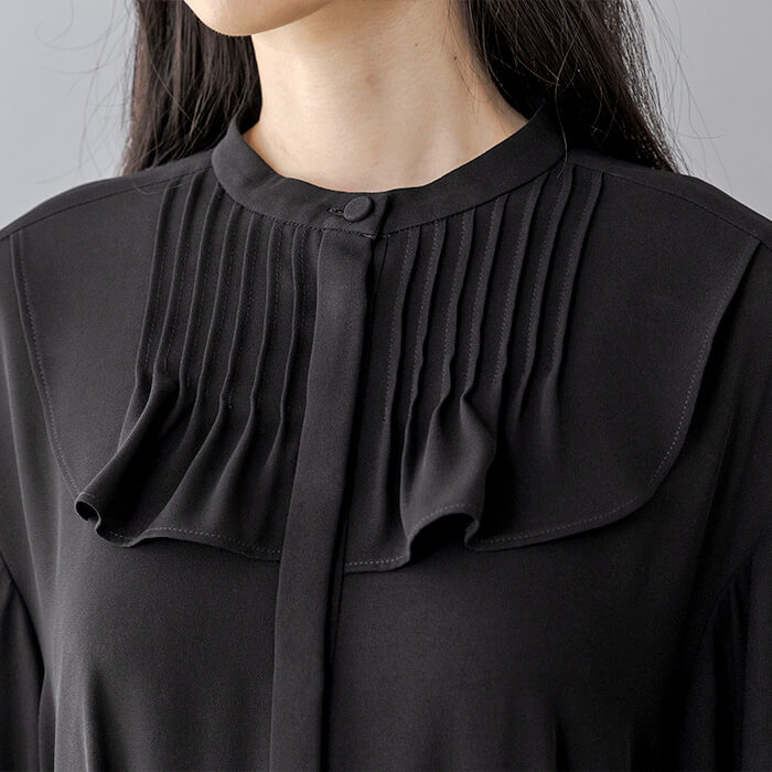 洗える｜ピンタックがポイントのワンピース M・ブラック｜東京