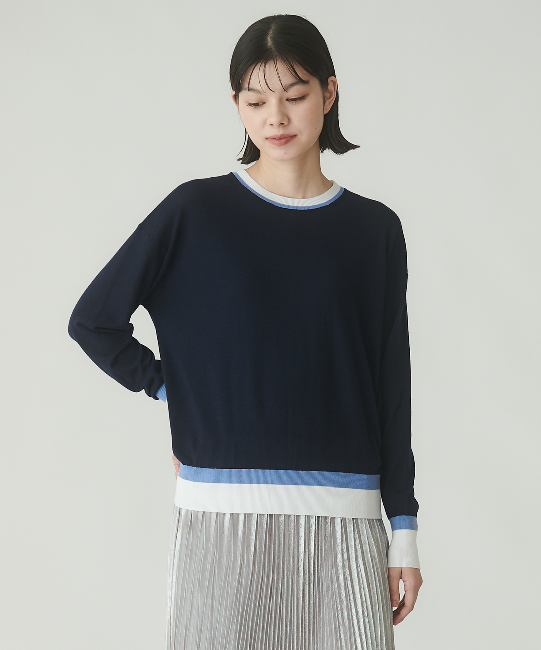 バイカラーハイゲージニット – FACE SANS FARD