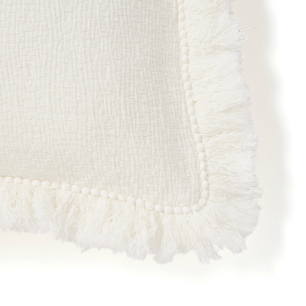 ダイヤフリンジ クッションカバー 600×600 ホワイト（092