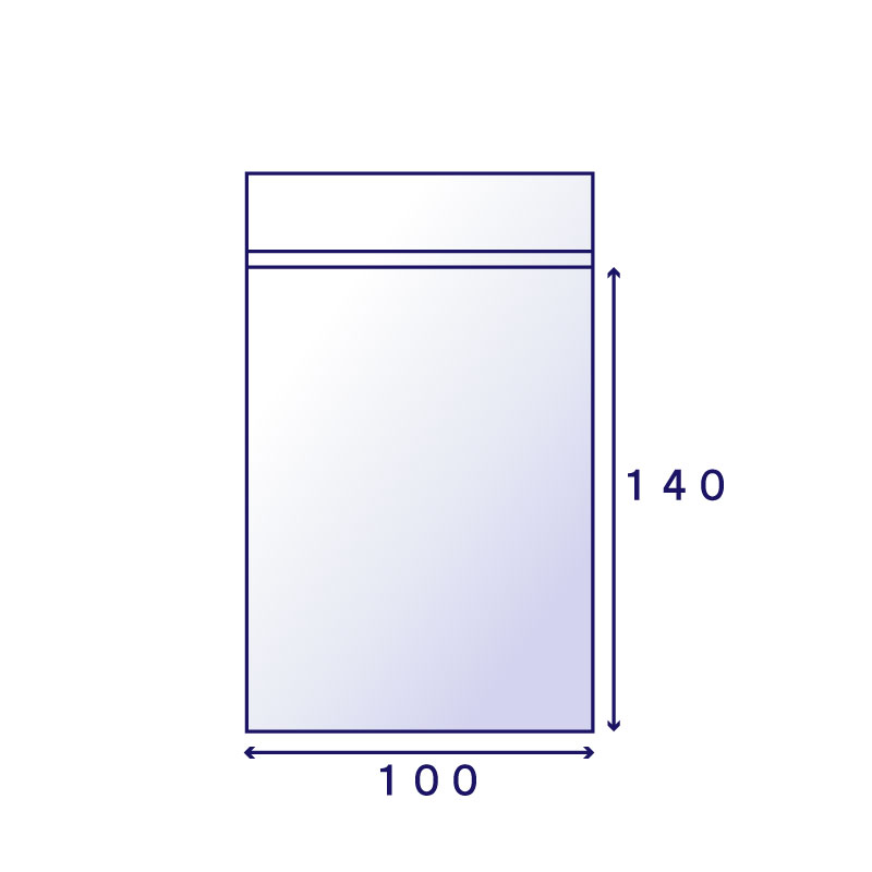 チャック付ポリ袋 KE 厚さ0.04mm （100×140mm） 100枚入り マーク付