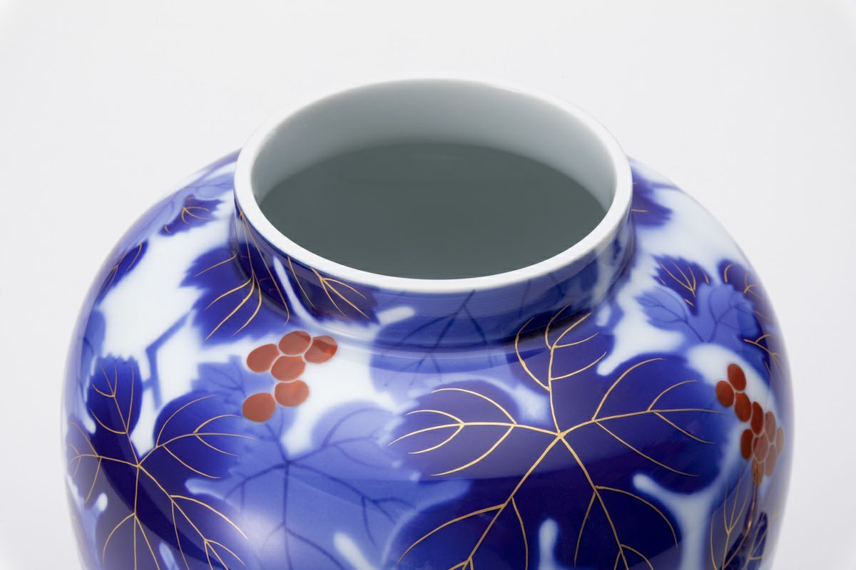 染錦ブドー 冠付11号花生 | 有田焼 深川製磁｜公式オンラインストア