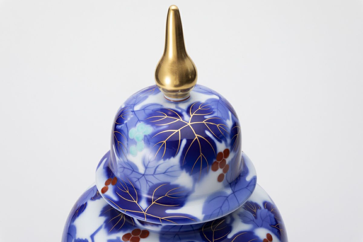 染錦ブドー 冠付11号花生 | 有田焼 深川製磁｜公式オンラインストア