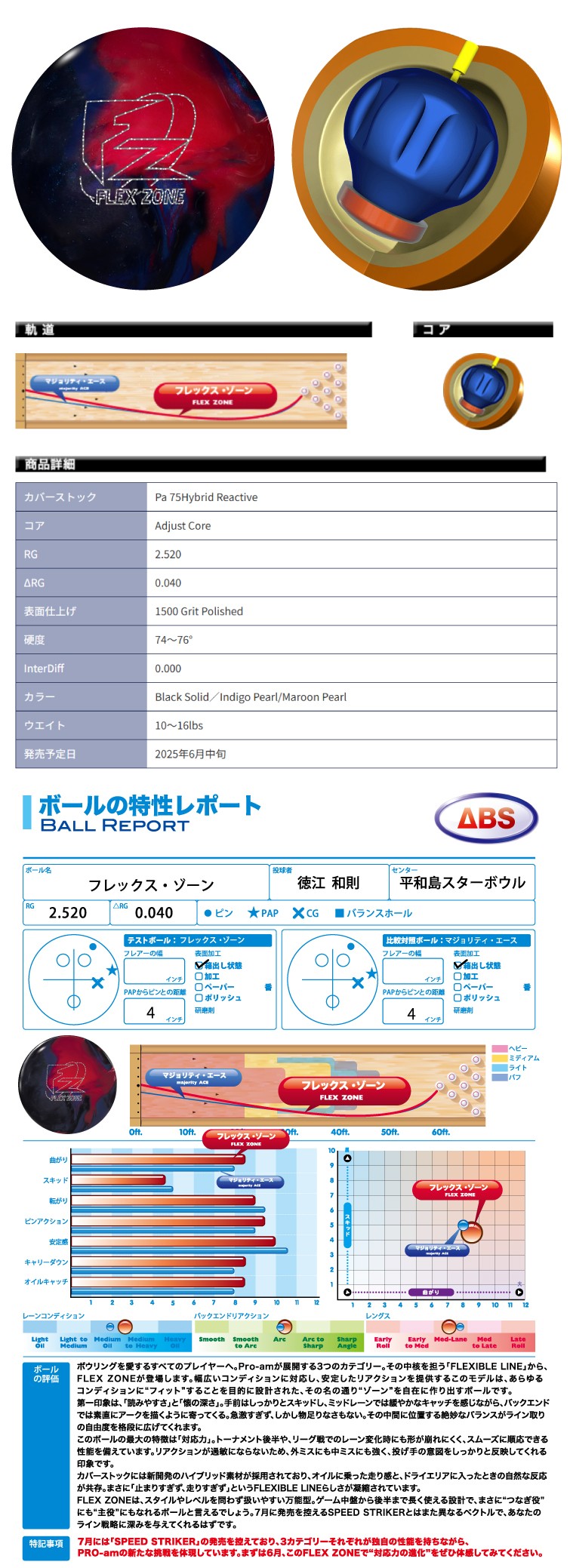 ボウリングボール プロアム PRO-am】フレックスゾーン FLEX ZONE