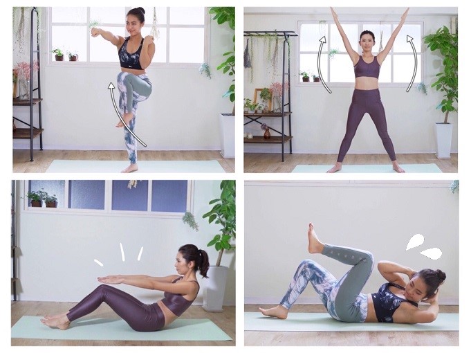 ストレッチ、筋トレ、コアトレ、有酸素運動で種類別にシェイプアップ